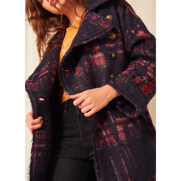 NWT Free People Punk Dreams Overcoat / Plaid - Picture 3 of 9